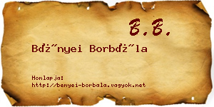 Bényei Borbála névjegykártya
